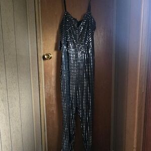 Black and silver party jumpsuit